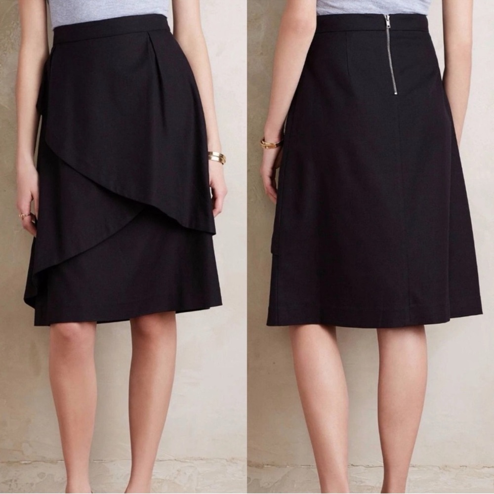 Anthropologie Maeve Origami black skirt , 4